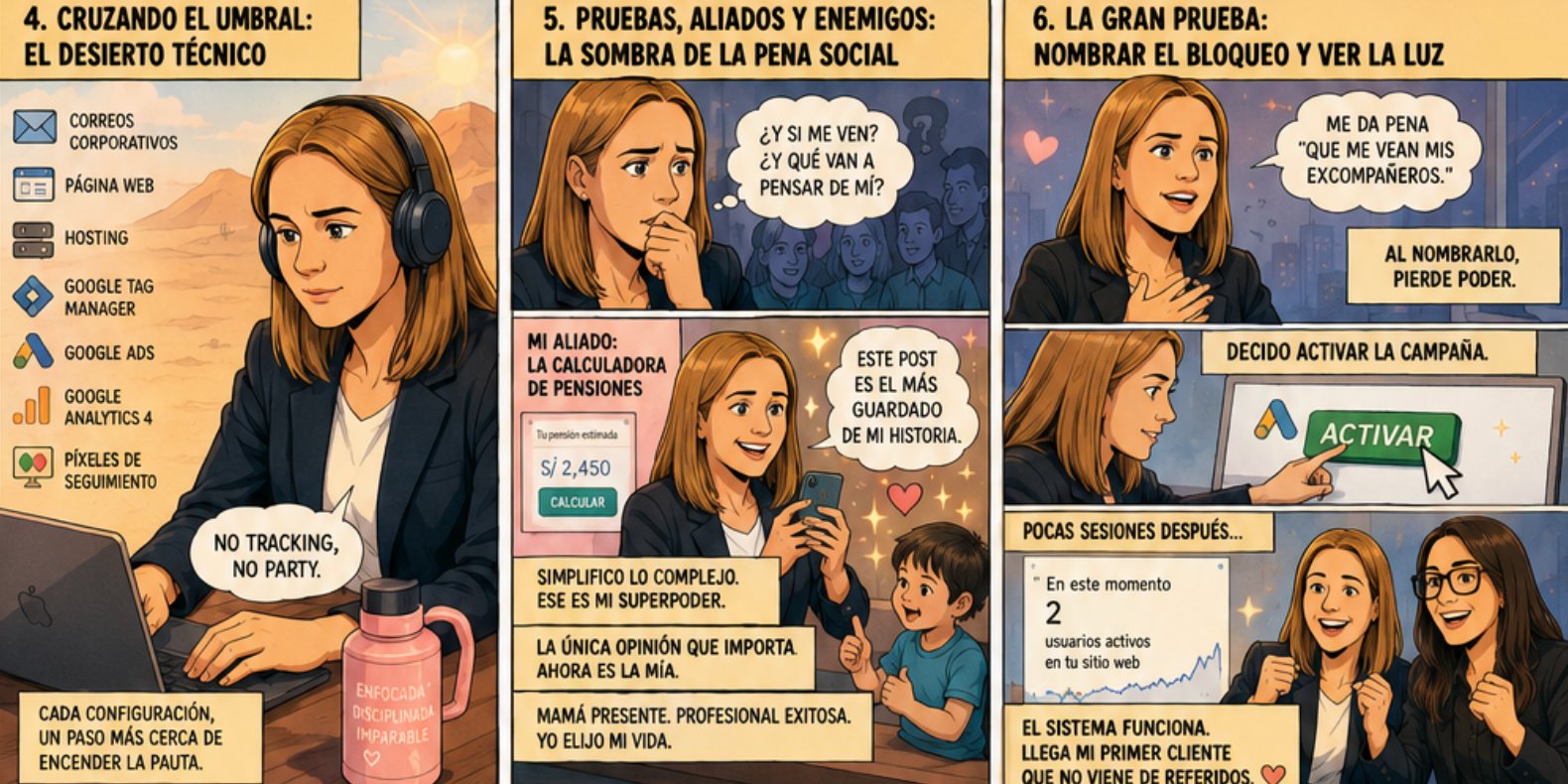 Comic: Cruzando el umbral, pruebas y aliados, y la gran prueba de nombrar el miedo